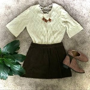 Brown Corduroy Skirt